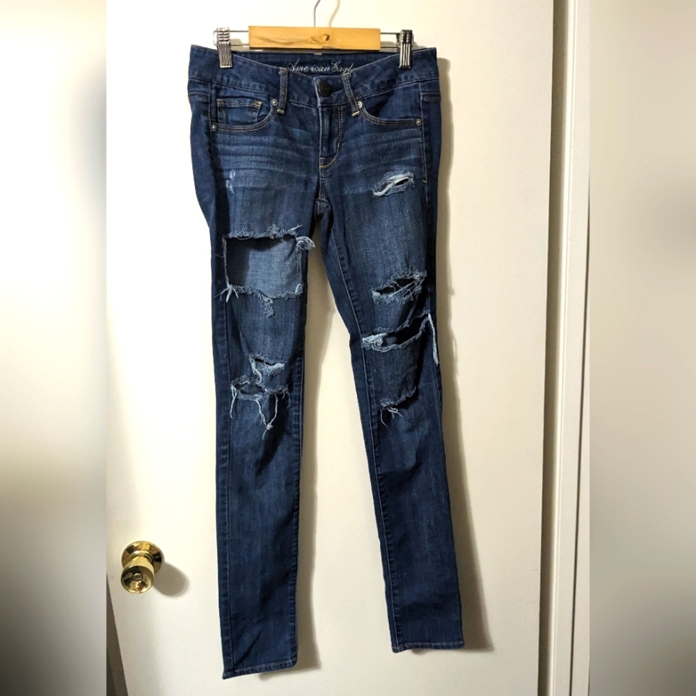 American Eagle superstretch ripped skinny jeans